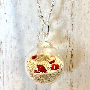 30. Antigua beach sand and bamboo coral Pendant Necklace
